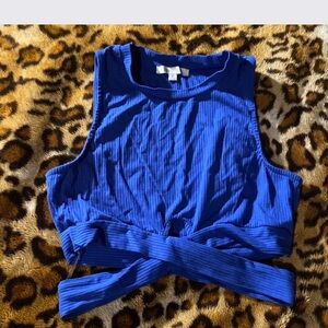 Vibrant Red Sleeveless Crop Top with Ribbed Texture